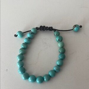 Adjustable Turquoise Beaded Bracelet